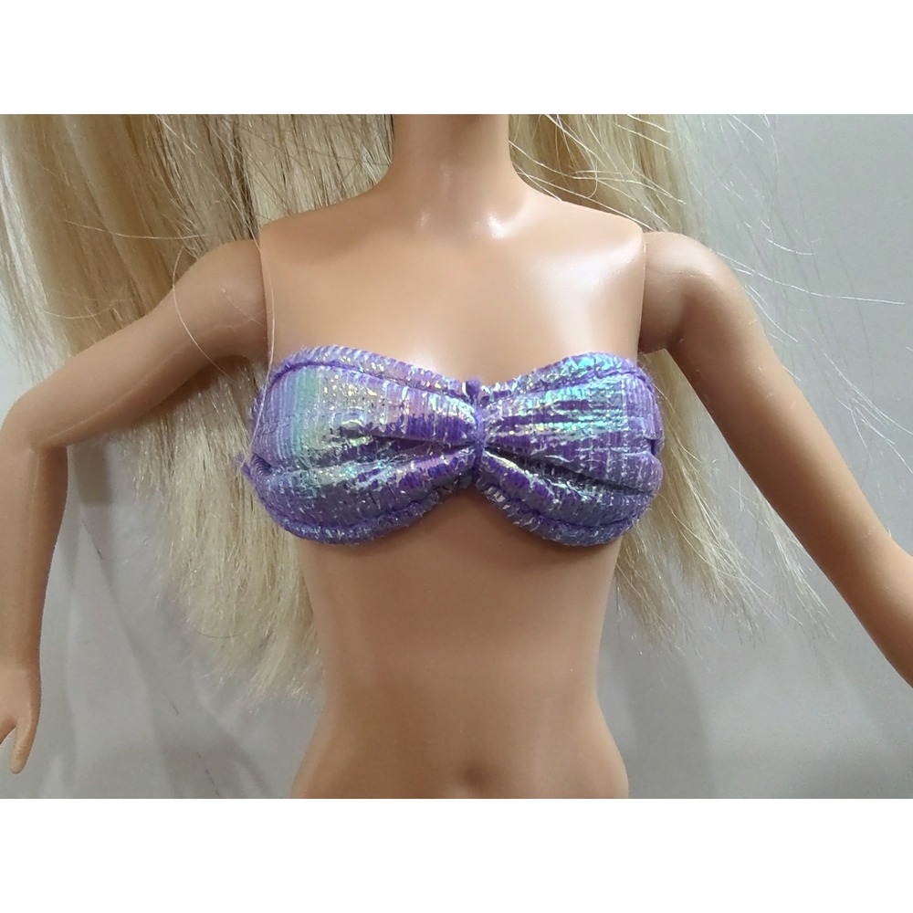 Fashion Doll Sized Clothes Purple Mermaid top Swimsuit Bikini Iridescent Z26